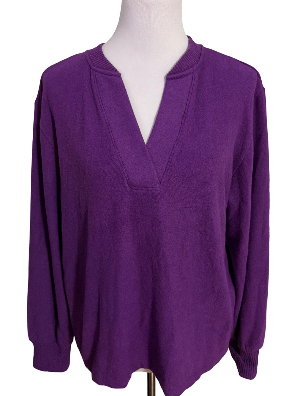LOFT Deep Purple V-Neck Long Sleeve Sweater
